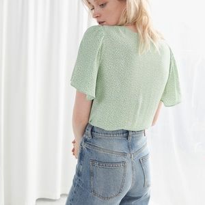 & other stories flutter sleeve blouse size 4